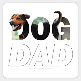 DOG DAD - black and brown cross breed dog oil painting word art Magnet